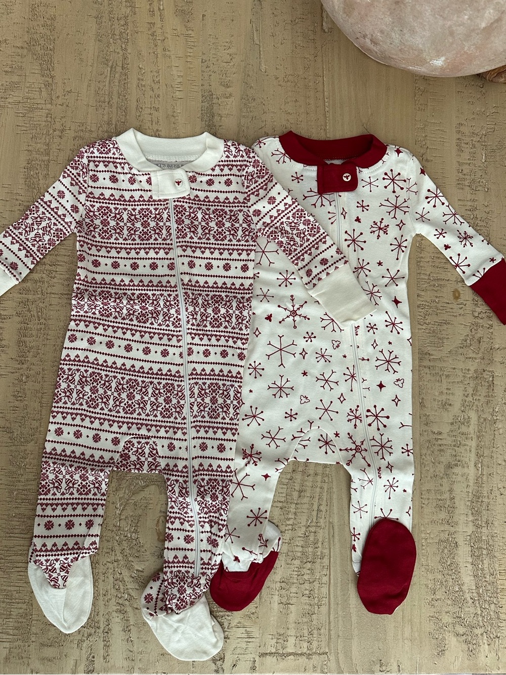 Burt’s Bees Baby Organic Cotton Footie Pajamas (2), Fair Isle/Holiday, 0-3M